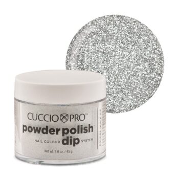 Powder Polish Dip System - Silver w/ Silver Glitter Dipping Powder 45g (1.6oz)