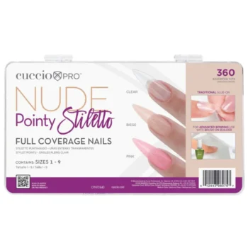 Nude Pointy Stiletto Full Cover Tips 360ct