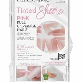 Tinted Sheers Pink Ultra Clear Full Cover Tips 100pk