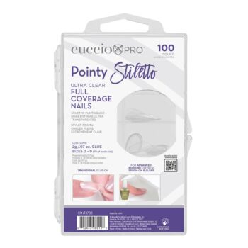 Pointy Stiletto Ultra Clear Full Cover Tips 100ct