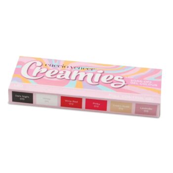 Creamies Nail Art Soak off Gel Paint Colour Palette & Brush