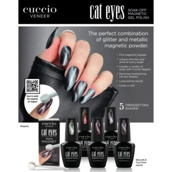 Cuccio Cat Eyes Soak Off Magnetic Gel Polish (13ml) – HEMA-Free Velvet & Cat Eye Gel Polish Bundle
