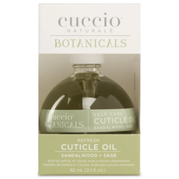 Cuccio Naturale Sandalwood & Sage Cuticle Revitalising Oil 62ml dropper bottle for nail hydration